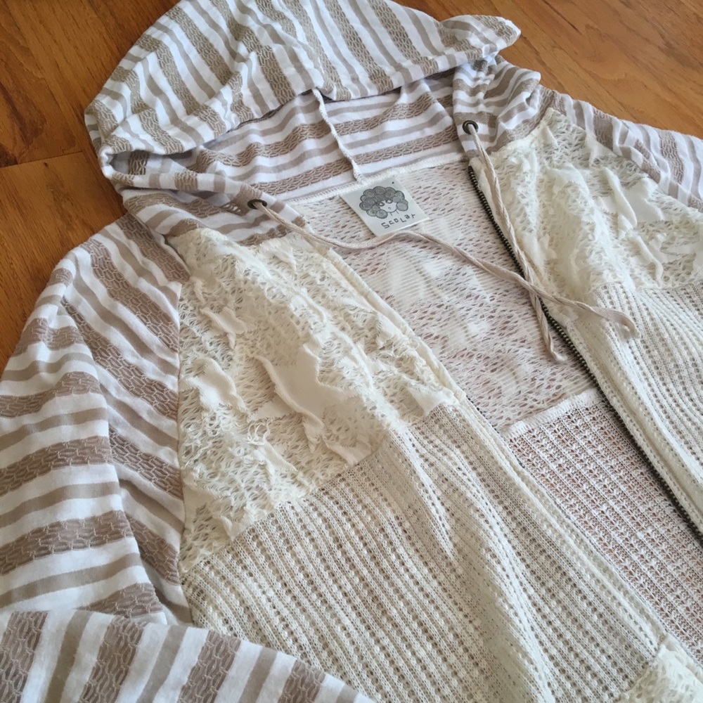 Cute Kawaii Lace Hoodie Cardigan - Picture 4 of 4